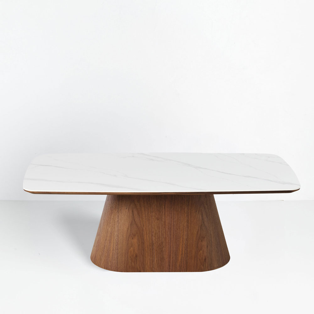 TOTEM COFFEE TABLE ΚΑΡΥΔΙ ΛΕΥΚΟ ΜΕ ΟΨΗ ΜΑΡΜΑΡΟΥ 120x60x42cm - Image 3