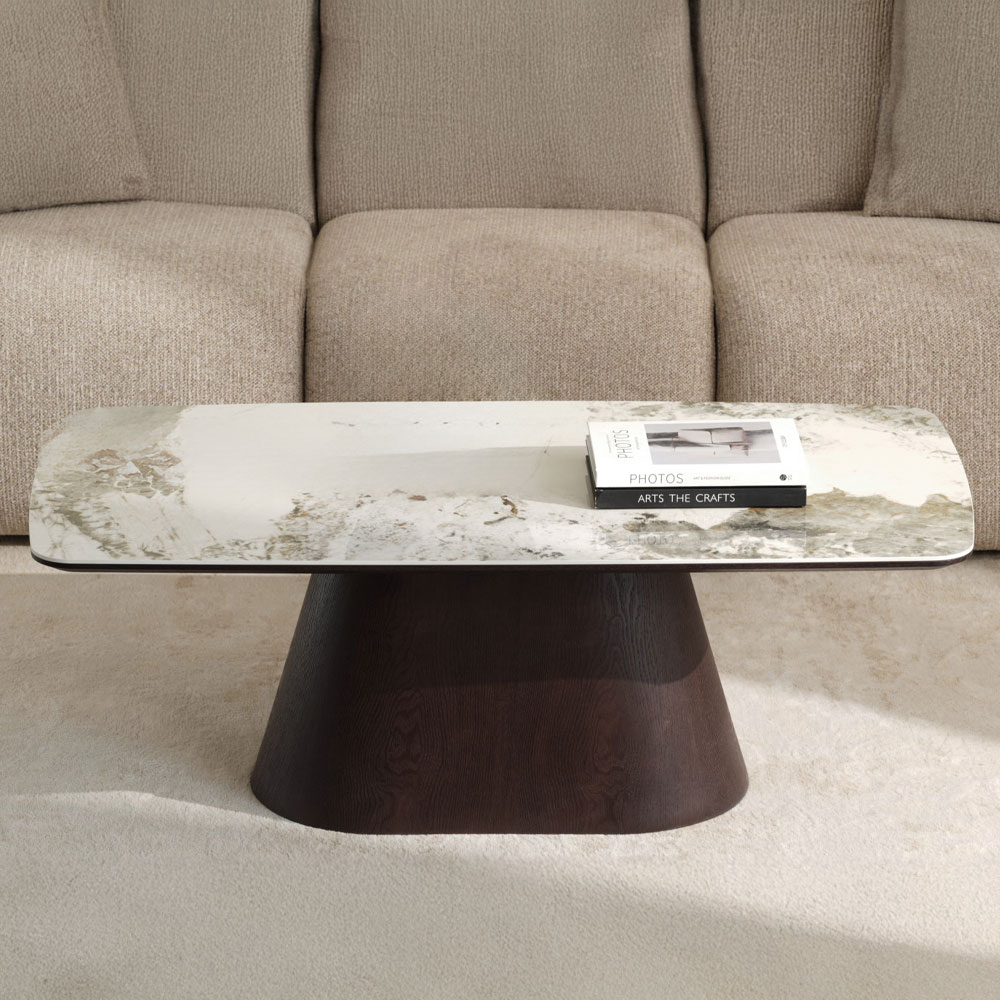 CANYON COFFEE TABLE ΚΑΦΕ BITTER ΛΕΥΚΟ ΜΕ ΟΨΗ ΜΑΡΜΑΡΟΥ 120x60x42cm - Image 4