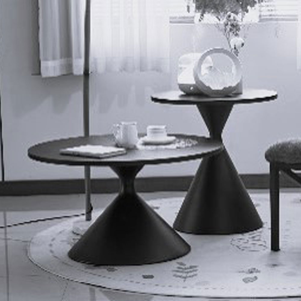PIETRA COFFEE TABLE SET 2ΤΕΜ CREAM CREAM 70x70x40cm