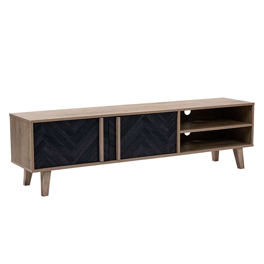 ALBERO TV STAND SONOMA DECAPE ΜΑΥΡΟ ΜΕ PATTERN 160x35x45