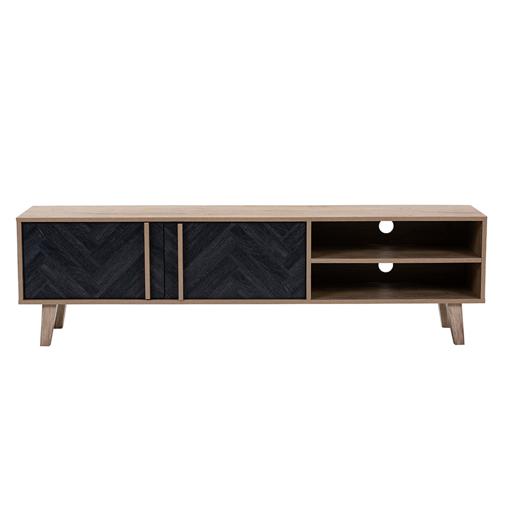 ALBERO TV STAND SONOMA DECAPE ΜΑΥΡΟ ΜΕ PATTERN 160x35x45 - Image 2
