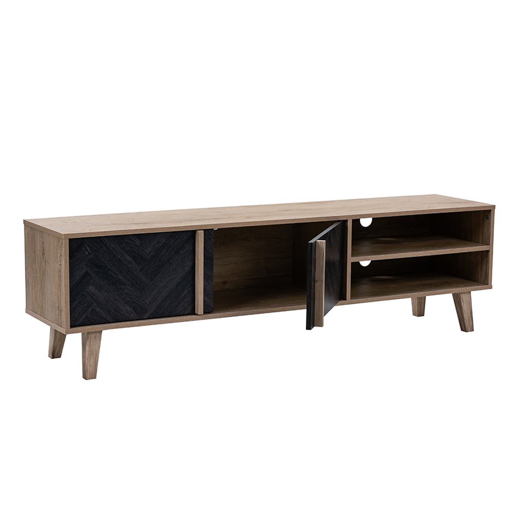 ALBERO TV STAND SONOMA DECAPE ΜΑΥΡΟ ΜΕ PATTERN 160x35x45 - Image 3