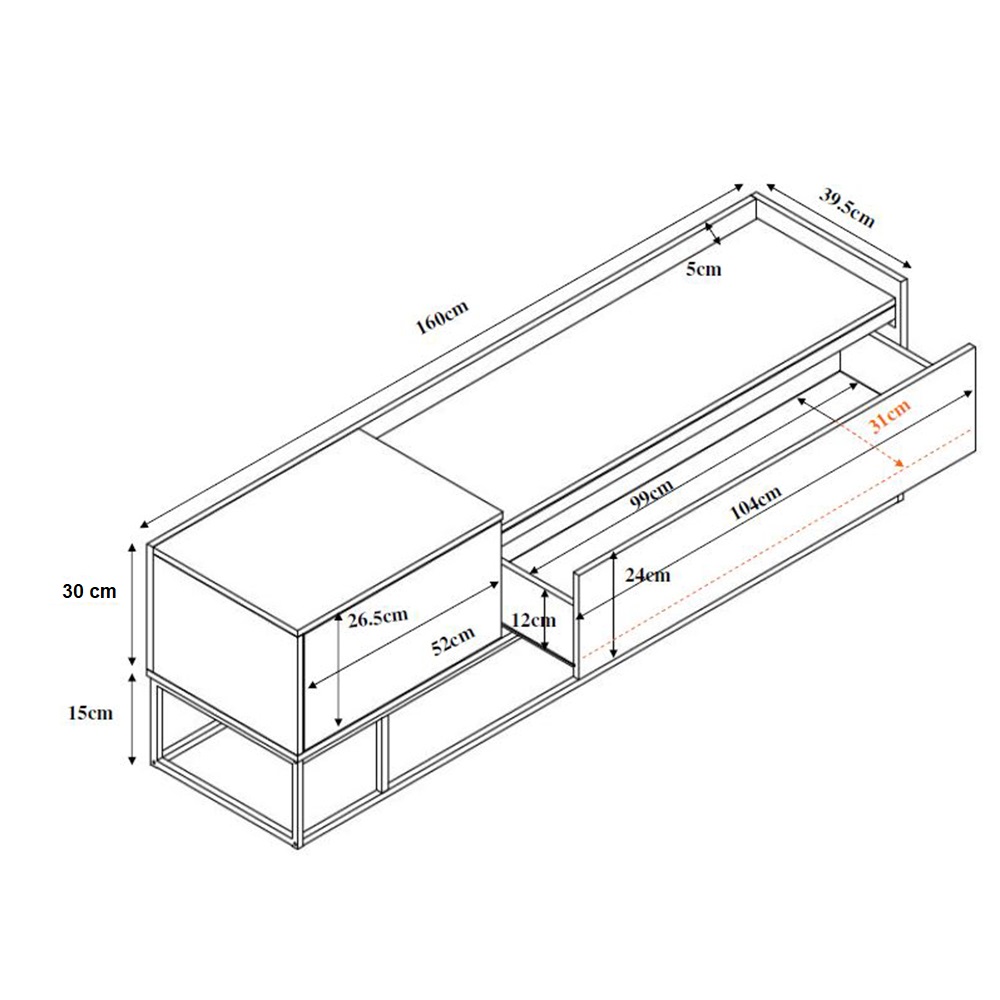 HILTON TV STAND SONOMA DECAPE 160x39.5x45 - Image 4