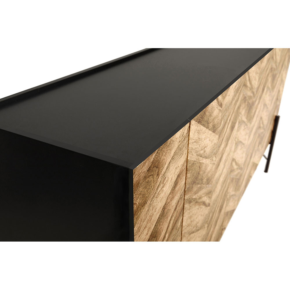 PARKE ΜΠΟΥΦΕΣ ΜΑΥΡΟ ΦΥΣΙΚΟ ΜΕ PATTERN 160x43x80cm - Image 5
