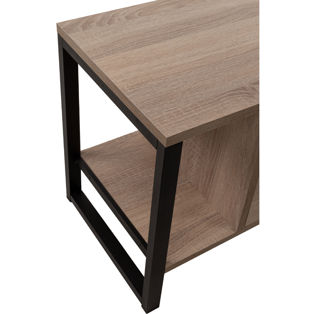 SPACE TV STAND 2ΡΑΦΙΑ 1ΣΥΡΤΑΡΙ SONOMA ΜΑΥΡΟ 130x35x45cm - Image 4
