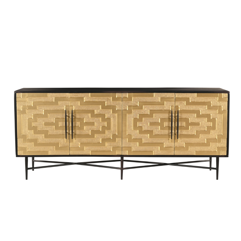 RITZ ΜΠΟΥΦΕΣ 4ΠΟΡΤΕΣ ΜΑΥΡΟ ΧΡΥΣΟ ΜΑΤ 180x45x76 - Image 2