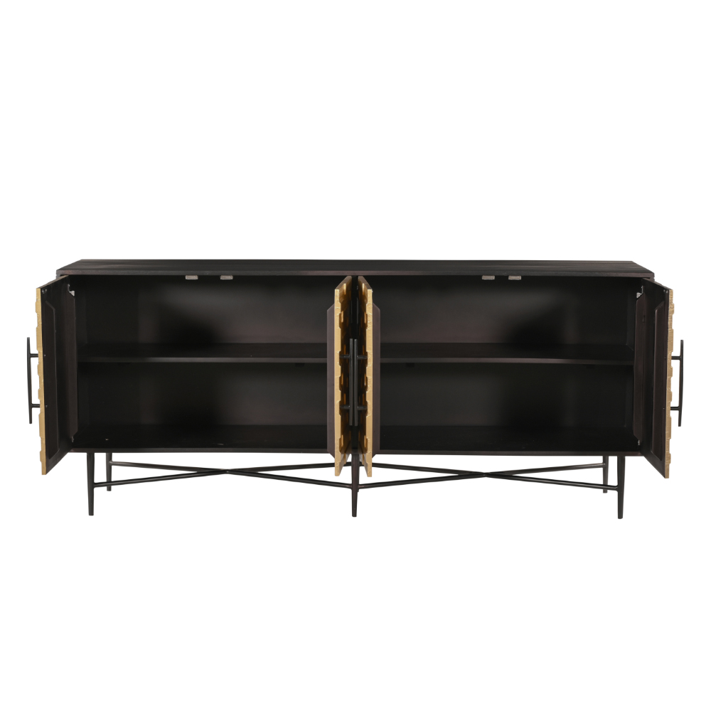 RITZ ΜΠΟΥΦΕΣ 4ΠΟΡΤΕΣ ΜΑΥΡΟ ΧΡΥΣΟ ΜΑΤ 180x45x76 - Image 3