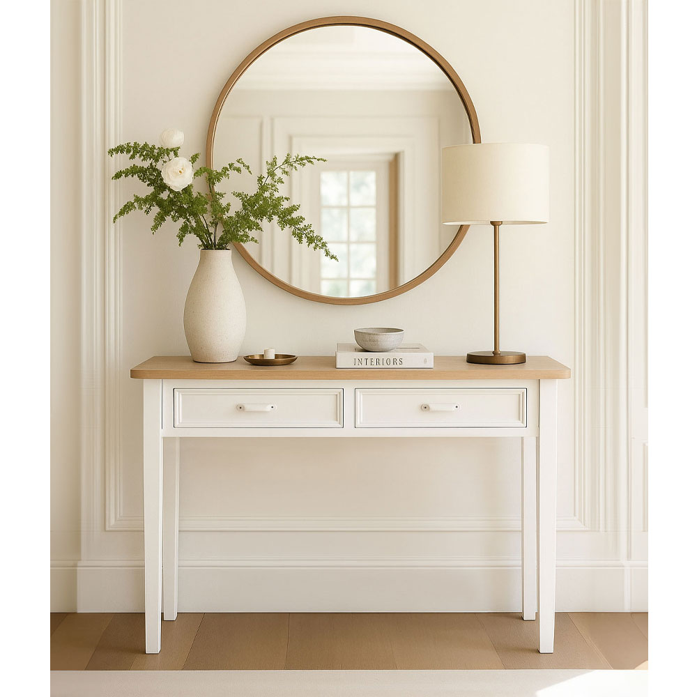 KIMOLOS ΚΟΝΣΟΛΑ 2ΣΥΡΤΑΡΙΑ ΛΕΥΚΟ ΦΥΣΙΚΟ 102x40x78 - Image 2