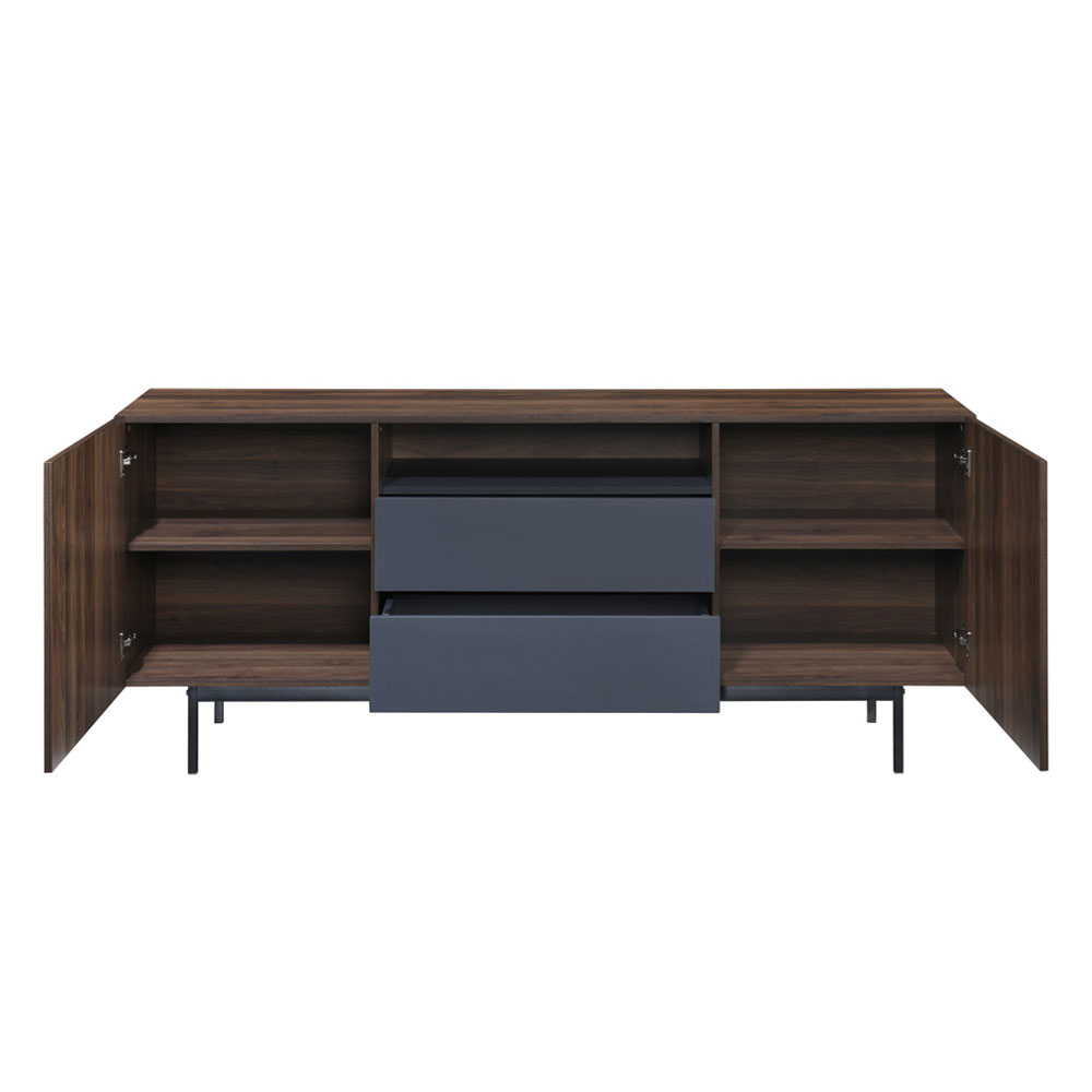 GROOVES ΜΠΟΥΦΕΣ 2ΠΟΡΤΕΣ 2ΣΥΡΤΑΡΙΑ ΚΑΡΥΔΙ ΓΚΡΙ 180x40x80 - Image 4