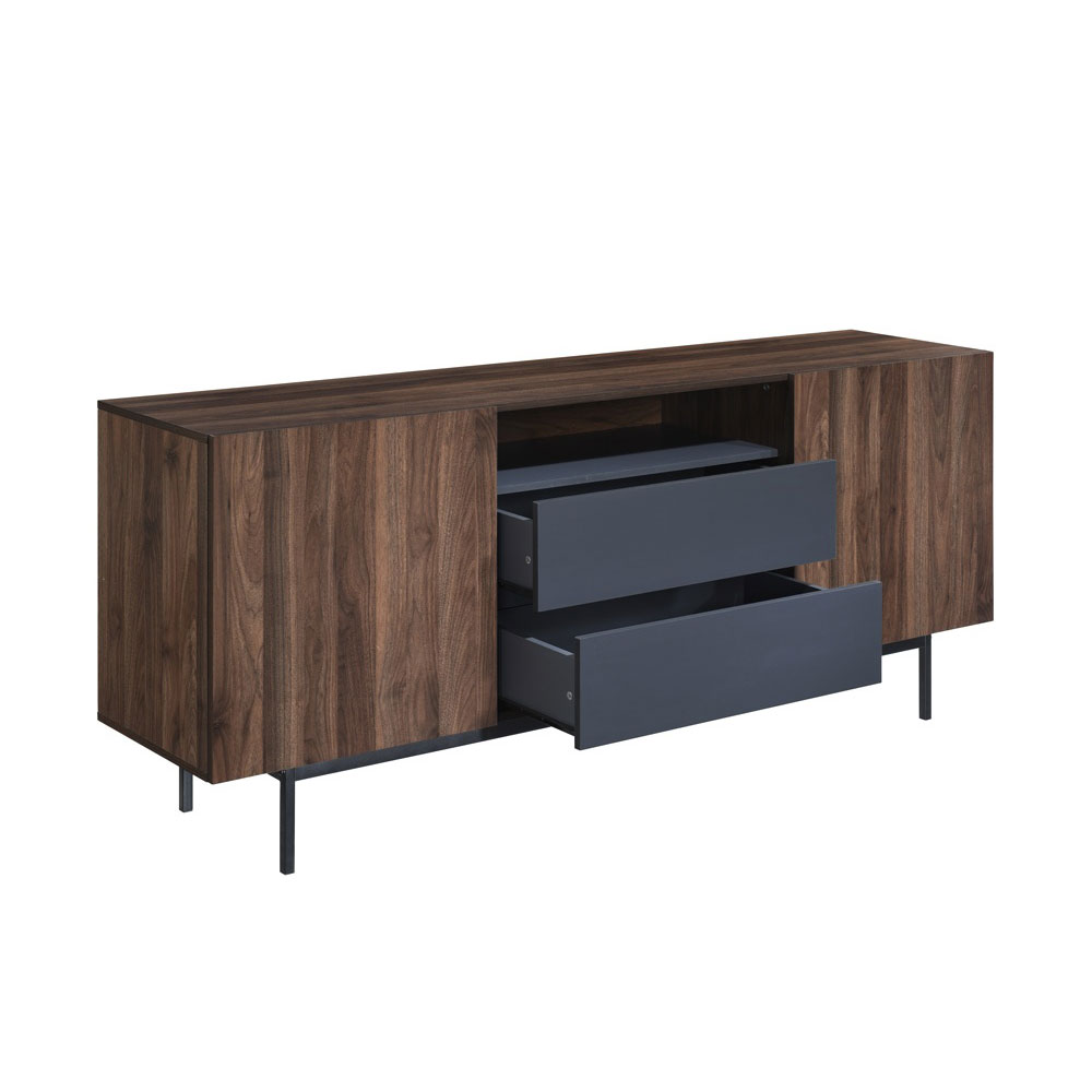 GROOVES ΜΠΟΥΦΕΣ 2ΠΟΡΤΕΣ 2ΣΥΡΤΑΡΙΑ ΚΑΡΥΔΙ ΓΚΡΙ 180x40x80 - Image 5