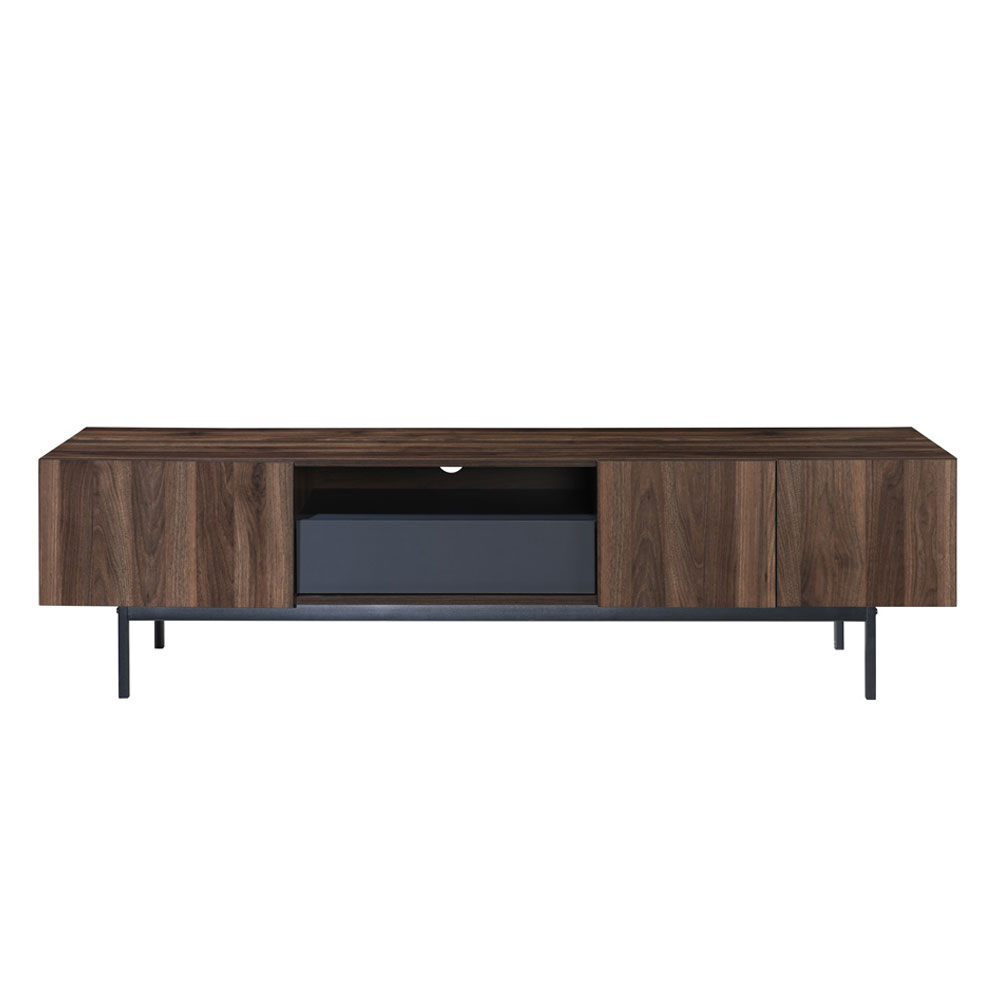 GROOVES TV STAND 3ΠΟΡΤΕΣ 1ΣΥΡΤΑΡΙ ΚΑΡΥΔΙ ΓΚΡΙ 180x40x50 - Image 3