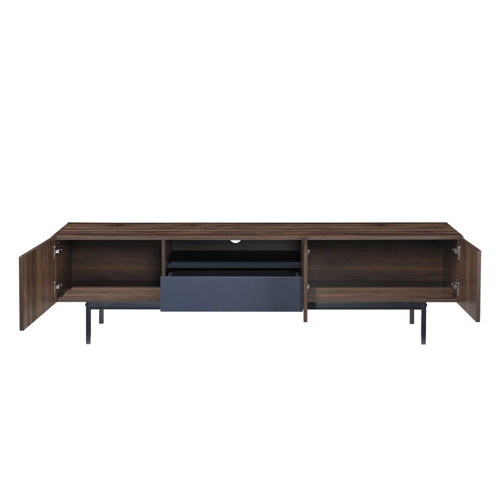 GROOVES TV STAND 3ΠΟΡΤΕΣ 1ΣΥΡΤΑΡΙ ΚΑΡΥΔΙ ΓΚΡΙ 180x40x50 - Image 4