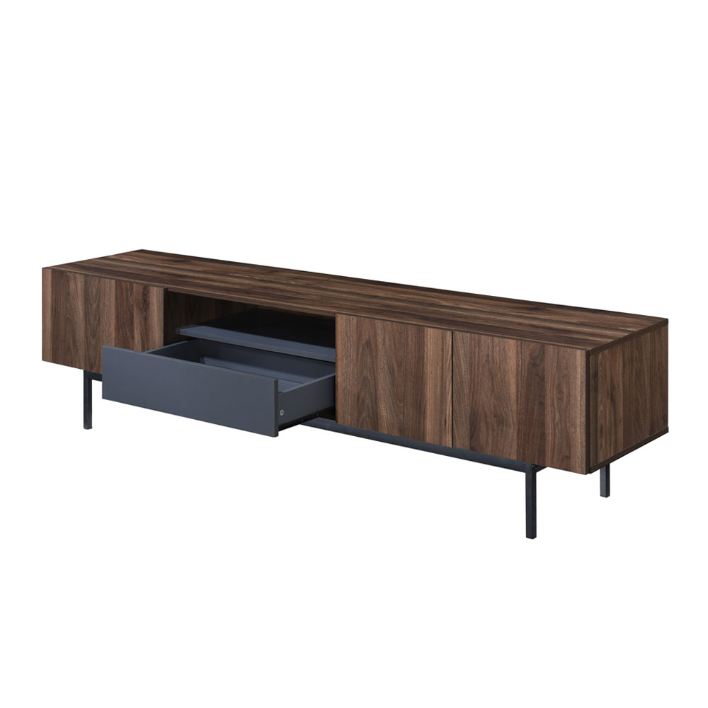 GROOVES TV STAND 3ΠΟΡΤΕΣ 1ΣΥΡΤΑΡΙ ΚΑΡΥΔΙ ΓΚΡΙ 180x40x50 - Image 5
