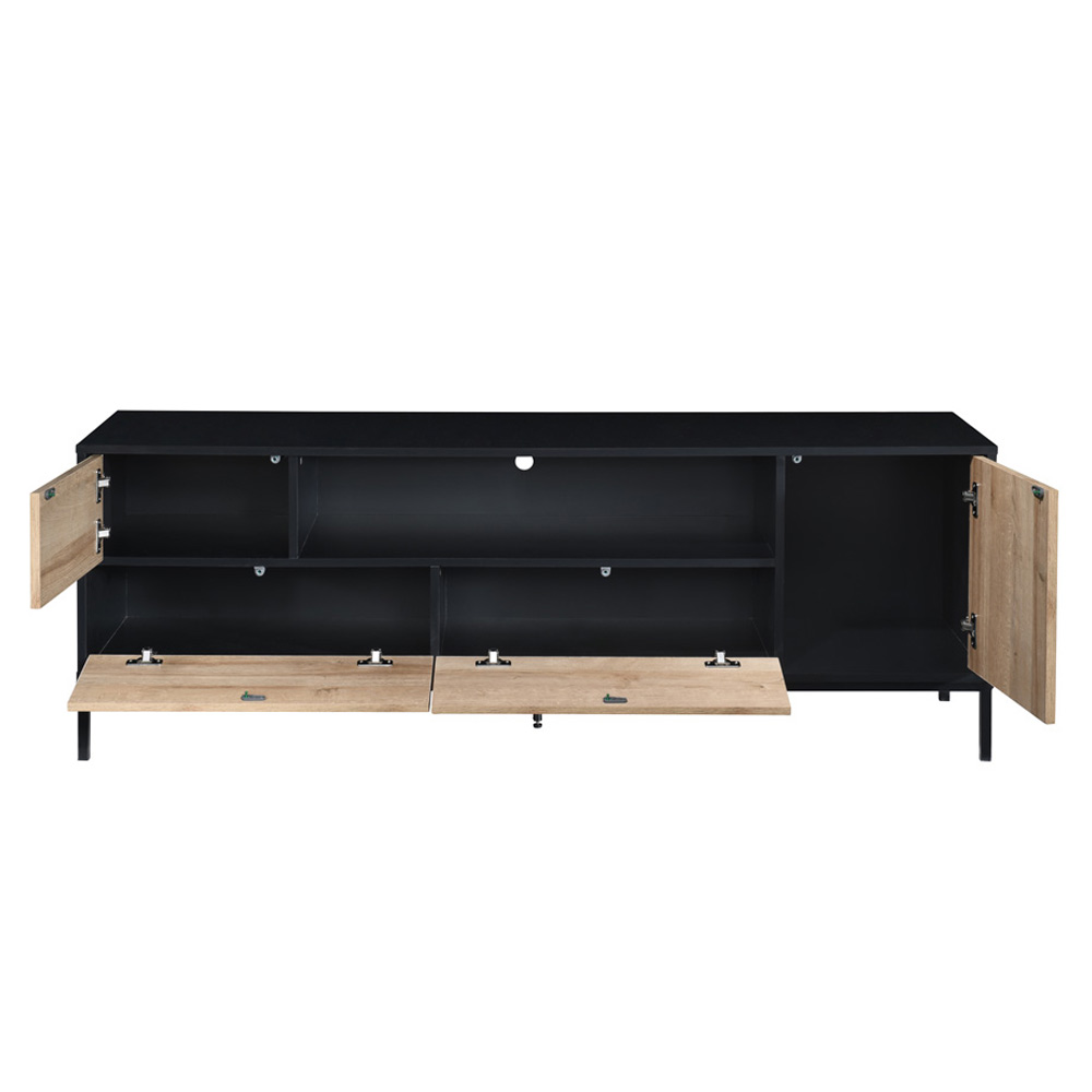 BLACKBIRD TV STAND RIVIERA OAK ΜΑΥΡΟ 160x40.5x58 - Image 4