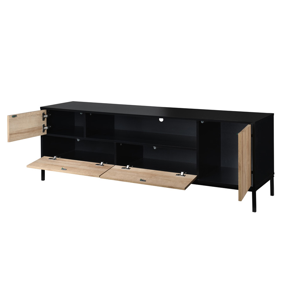BLACKBIRD TV STAND RIVIERA OAK ΜΑΥΡΟ 160x40.5x58 - Image 5