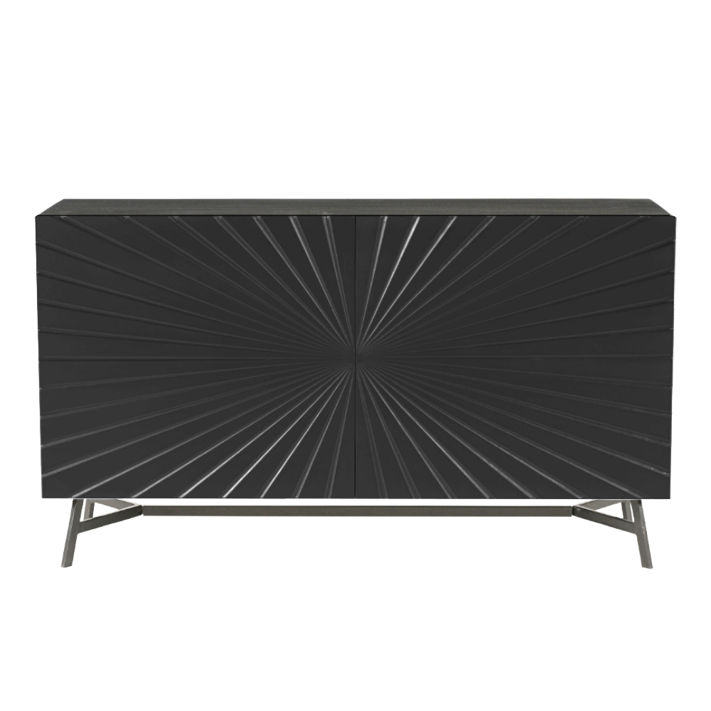 FEDI ΜΠΟΥΦΕΣ 2ΠΟΡΤΕΣ ΜΑΥΡΟ 140x45x80 - Image 2