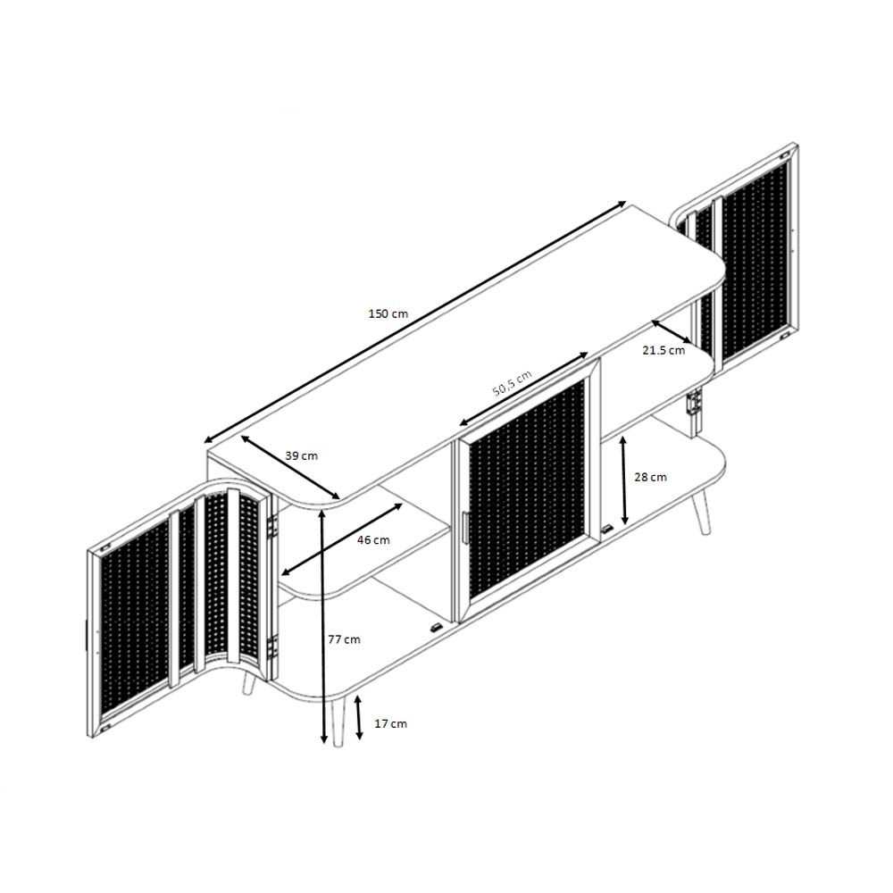 MONMARTE ΜΠΟΥΦΕΣ ΦΥΣΙΚΟ 150x39x77 - Image 5