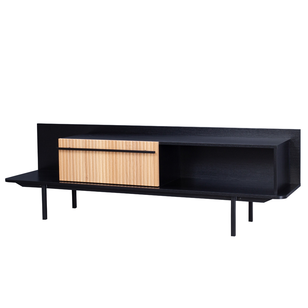 ORIGAMI TV STAND 1ΣΥΡΤΑΡΙ ΜΑΥΡΟ SONOMA 160x39.5x50 - Image 3