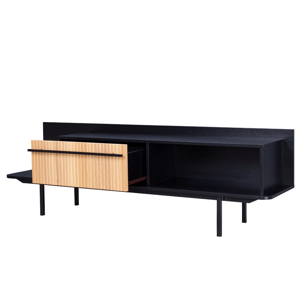 ORIGAMI TV STAND 1ΣΥΡΤΑΡΙ ΜΑΥΡΟ SONOMA 160x39.5x50 - Image 4