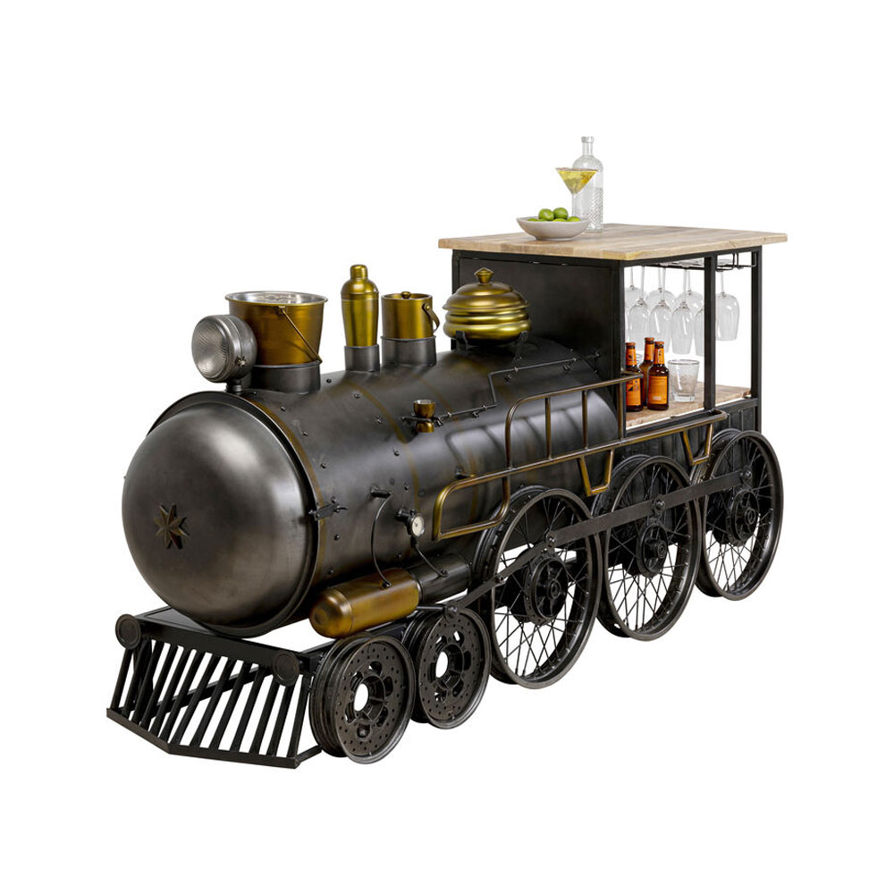 TRAIN ΚΟΝΣΟΛΑ BAR GUNMETAL ΦΥΣΙΚΟ 226x60xH104cm - Image 3