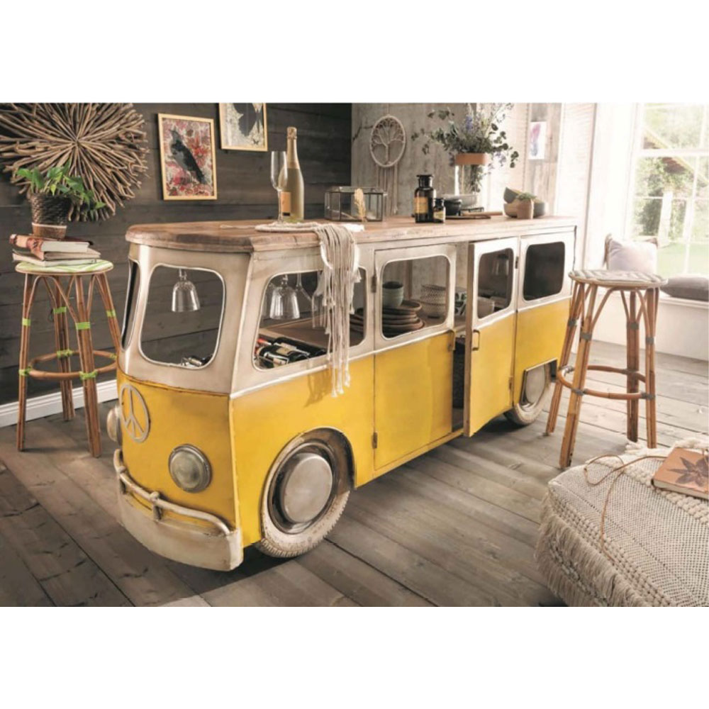 PEACE VAN ΚΟΝΣΟΛΑ BAR ΚΙΤΡΙΝΟ ΛΕΥΚΟ 221x62x97 - Image 2