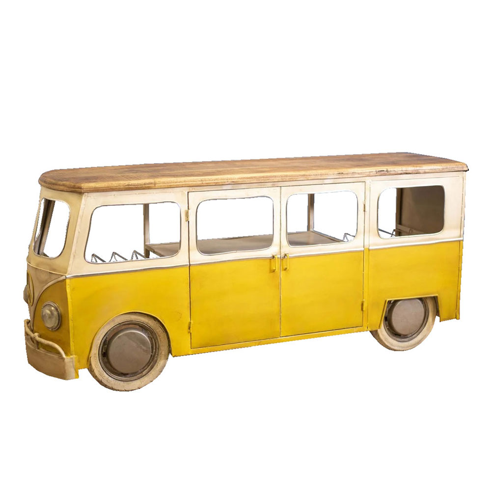 PEACE VAN ΚΟΝΣΟΛΑ BAR ΚΙΤΡΙΝΟ ΛΕΥΚΟ 221x62x97 - Image 3