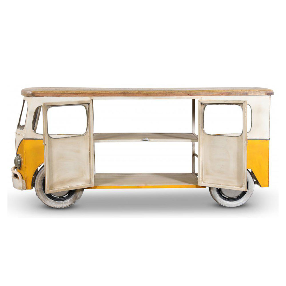 PEACE VAN ΚΟΝΣΟΛΑ BAR ΚΙΤΡΙΝΟ ΛΕΥΚΟ 221x62x97 - Image 4
