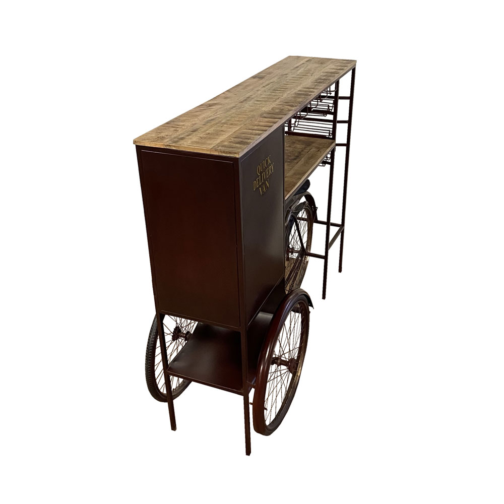 TRICYCLE ΚΟΝΣΟΛΑ BAR BORDEAUX ΦΥΣΙΚΟ 178x53x145 - Image 4