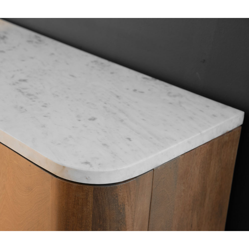 TERRA NOVA ΜΠΟΥΦΕΣ 4ΠΟΡΤΕΣ ΚΑΡΥΔΙ ΛΕΥΚΟ ΜΑΡΜΑΡΟ 180x40x76 - Image 2