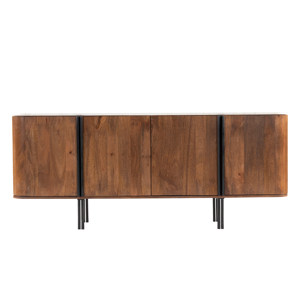 TERRA NOVA ΜΠΟΥΦΕΣ 4ΠΟΡΤΕΣ ΚΑΡΥΔΙ ΛΕΥΚΟ ΜΑΡΜΑΡΟ 180x40x76 - Image 4