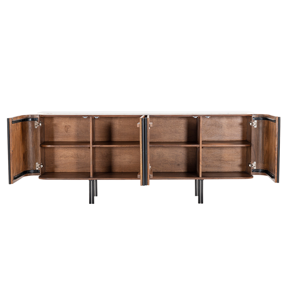 TERRA NOVA ΜΠΟΥΦΕΣ 4ΠΟΡΤΕΣ ΚΑΡΥΔΙ ΛΕΥΚΟ ΜΑΡΜΑΡΟ 180x40x76 - Image 5