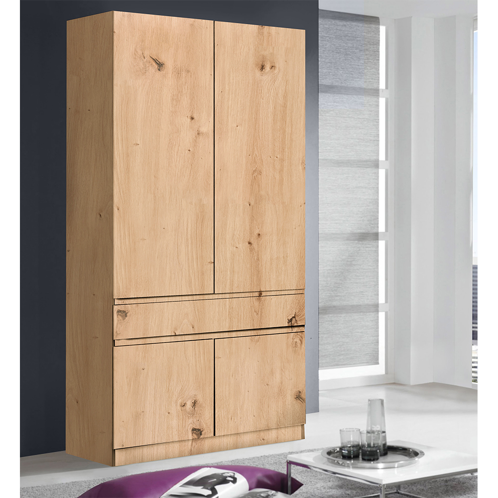 HERMES ΝΤΟΥΛΑΠΑ 2ΠΟΡΤΕΣ 1ΣΥΡΤΑΡΙ ARTISAN OAK 100x52x200 - Image 2