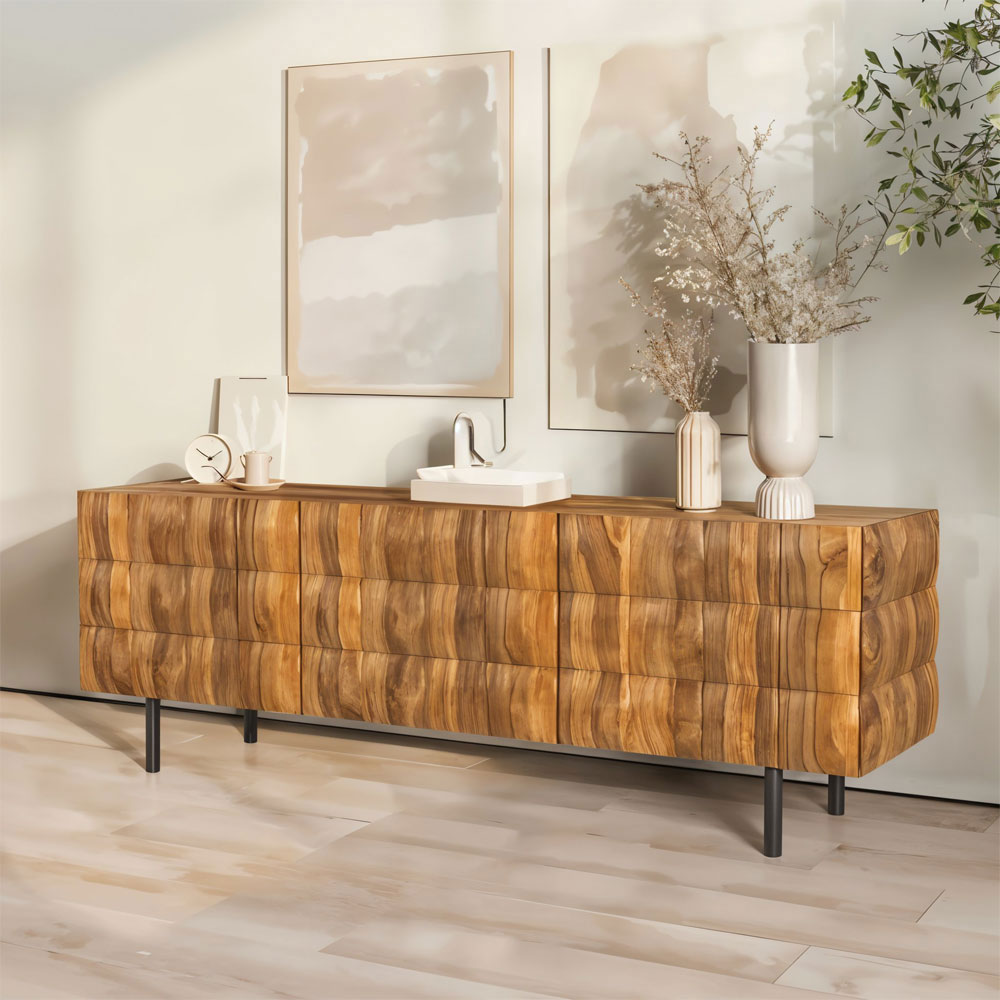 CHOCOLAT TV STAND 2ΠΟΡΤΕΣ ΚΑΡΥΔΙ 162x42x54 - Image 2