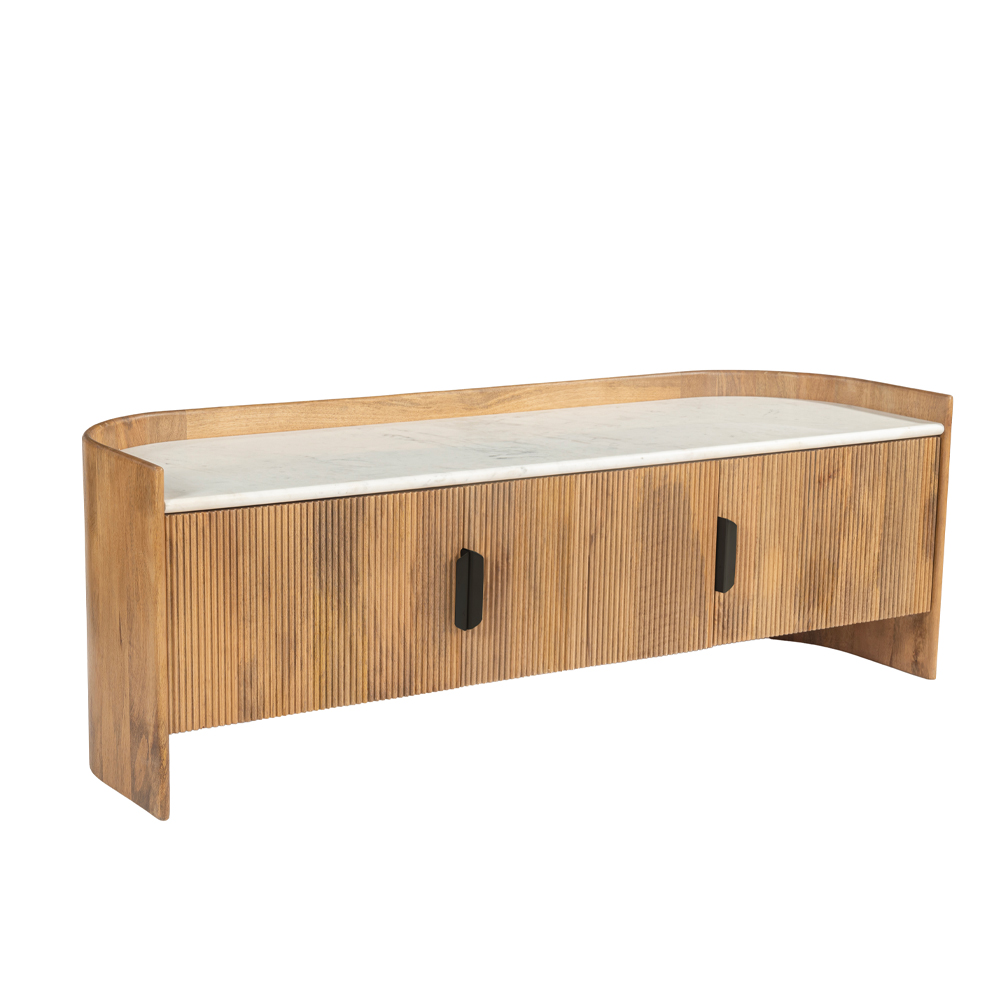 ORGANIC BITTER TV STAND 2ΠΟΡΤΕΣ ΚΑΡΥΔΙ ΛΕΥΚΟ 147x45x50