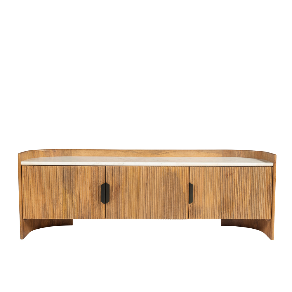 ORGANIC BITTER TV STAND 2ΠΟΡΤΕΣ ΚΑΡΥΔΙ ΛΕΥΚΟ 147x45x50 - Image 2