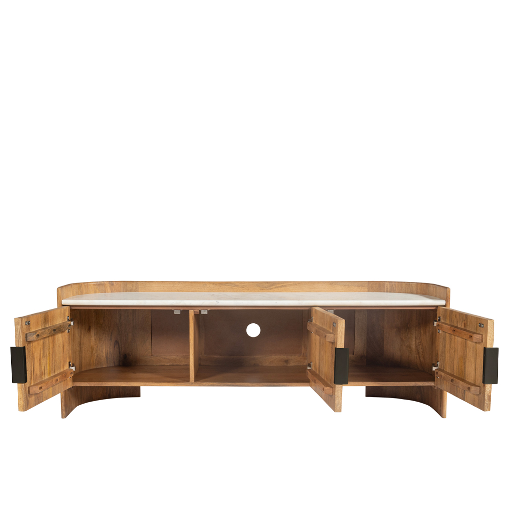 ORGANIC BITTER TV STAND 2ΠΟΡΤΕΣ ΚΑΡΥΔΙ ΛΕΥΚΟ 147x45x50 - Image 5