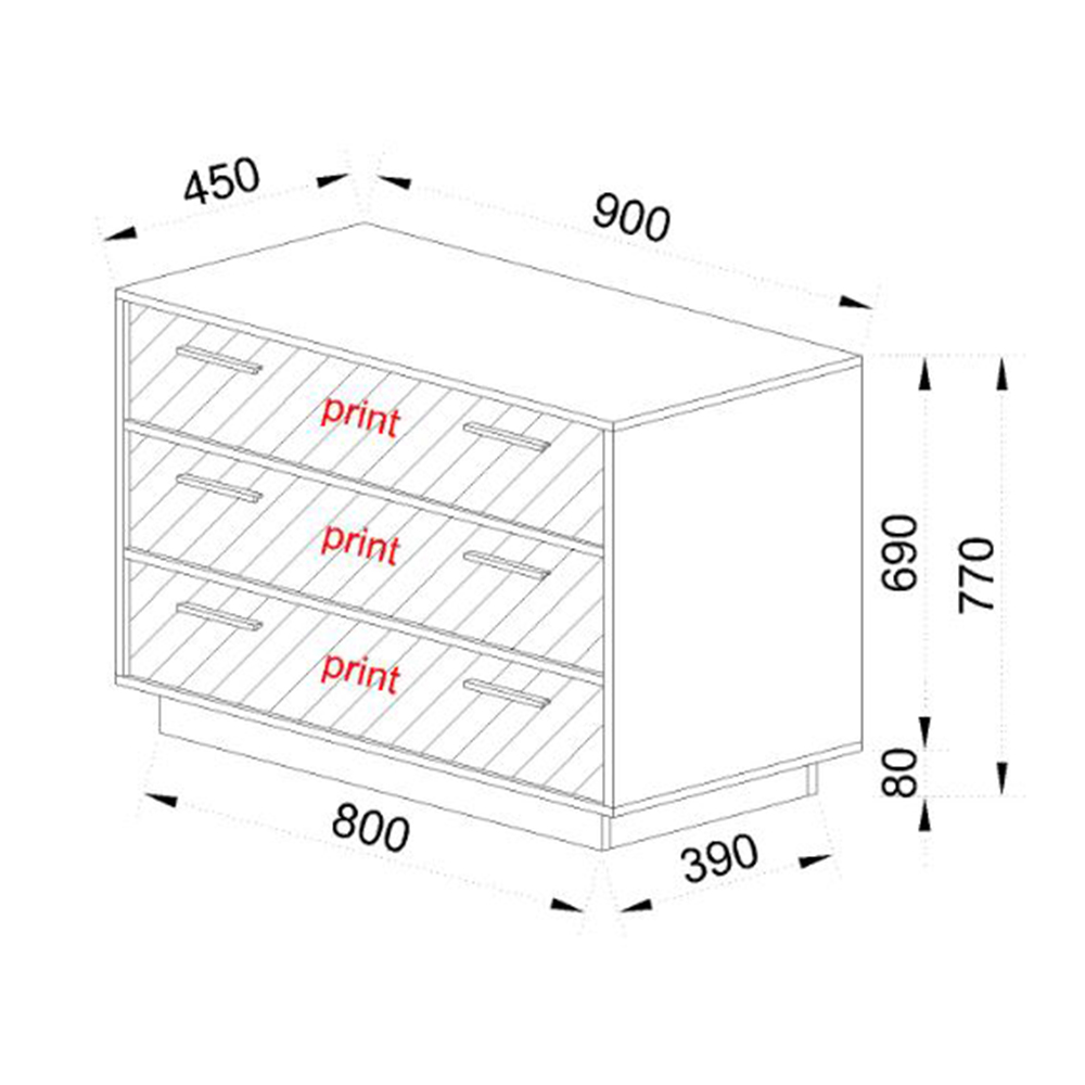 IMAGE ΣΥΡΤΑΡΙΕΡΑ 3ΣΥΡΤΑΡΙΑ SONOMA ΓΚΡΙ ΣΚΟΥΡΟ 90x45xH78cm - Image 4