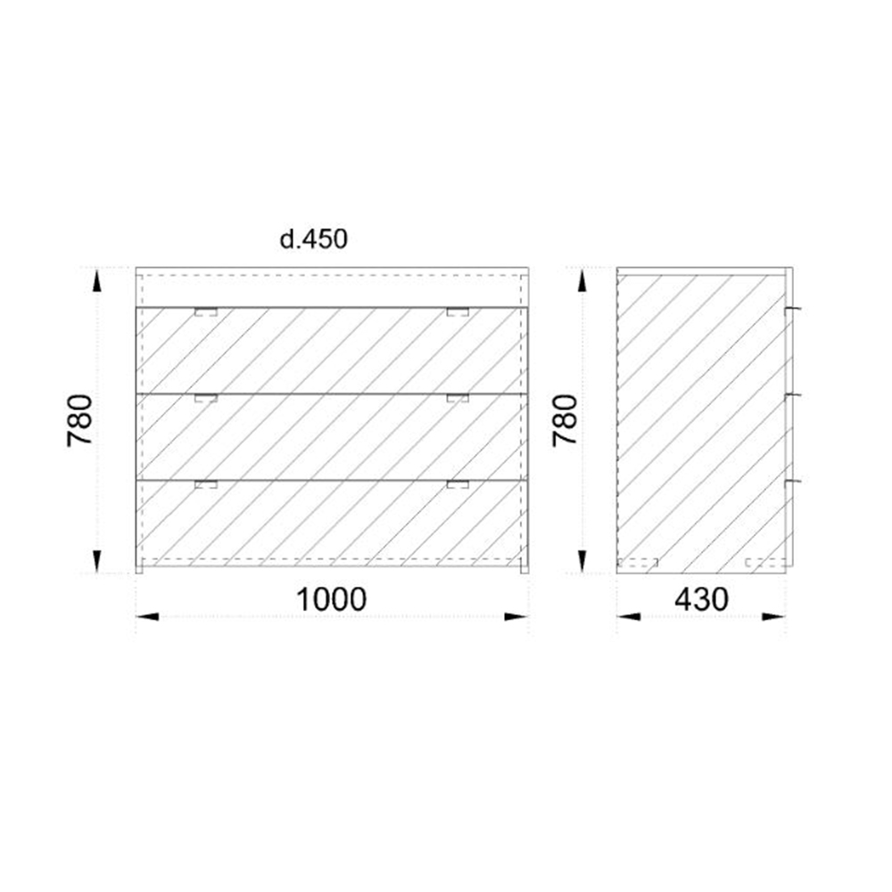 MY BOX ΣΥΡΤΑΡΙΕΡΑ 3ΣΥΡΤΑΡΙΑ SONOMA ΣΚΟΥΡΟ ΛΕΥΚΟ HIGH GLOSS 105x45xH78cm - Image 2