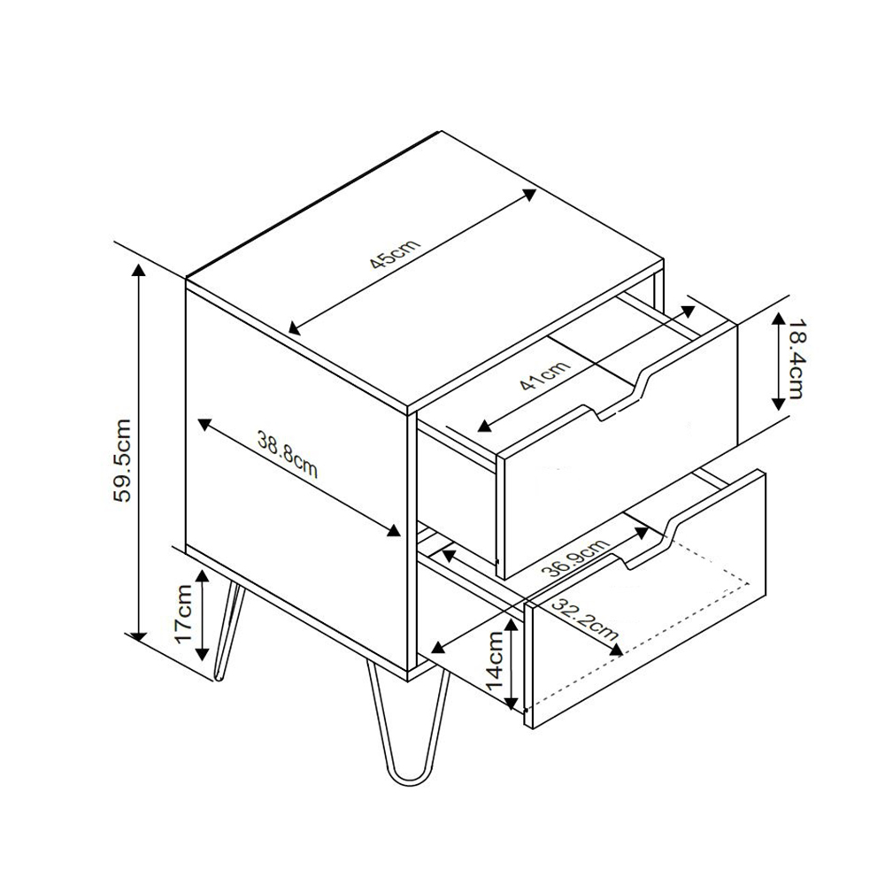 ARTIC ΚΟΜΟΔΙΝΟ SONOMA ΓΚΡΙ ΛΕΥΚΟ 45x39x59.5 - Image 4