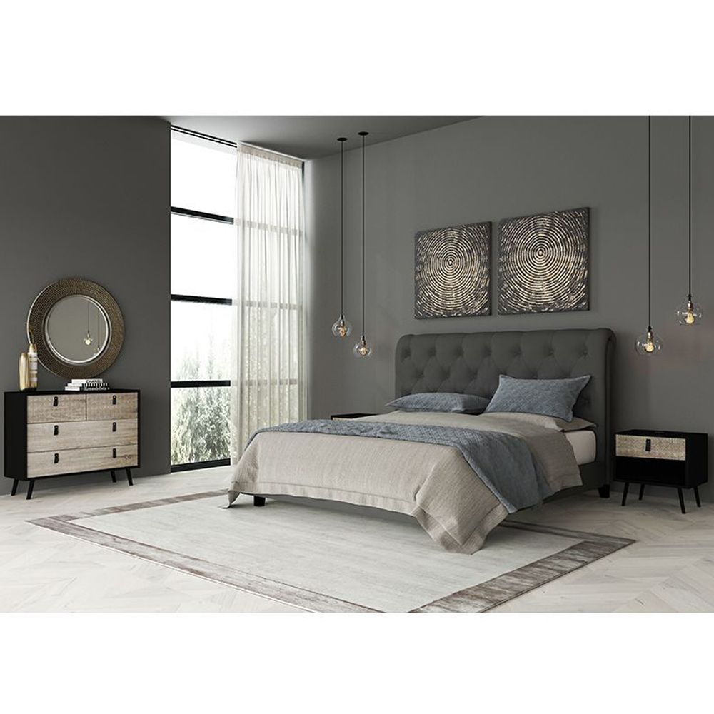 OMNIA ΣΥΡΤΑΡΙΕΡΑ ΜΑΥΡΟ SONOMA ΜΕ PATTERN 98.5x39x81.5 - Image 3