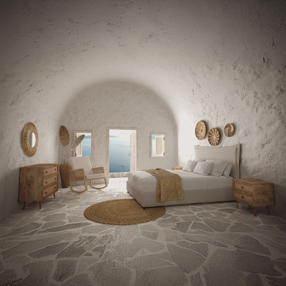 AMMOS ΚΟΜΟΔΙΝΟ 2ΣΥΡΤΑΡΙΑ ΦΥΣΙΚΟ ΜΕ RATTAN 50x39x54.8cm - Image 2