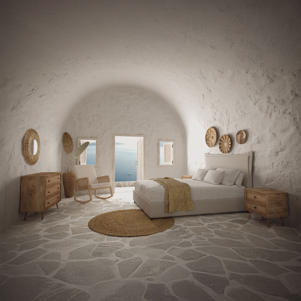 AMMOS ΚΟΜΟΤΑ 3ΣΥΡΤΑΡΙΑ ΦΥΣΙΚΟ ΜΕ RATTAN 90x39x79cm - Image 2