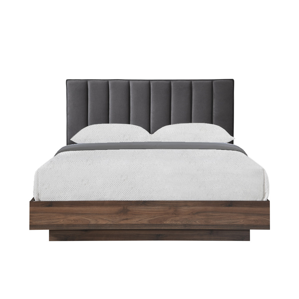 BOXY ΚΡΕΒΑΤΙ (ΓΙΑ ΣΤΡΩΜΑ 160x200cm) ΓΚΡΙ ΣΚΟΥΡΟ ΚΑΡΥΔΙ 211.5x165x111.2 - Image 4