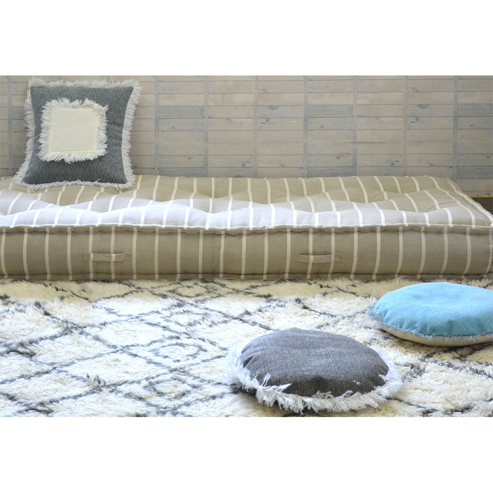 MAROCAIN ΣΤΡΩΜΑ BEIGE ΛΕΥΚΟ 90x200x20 - Image 4
