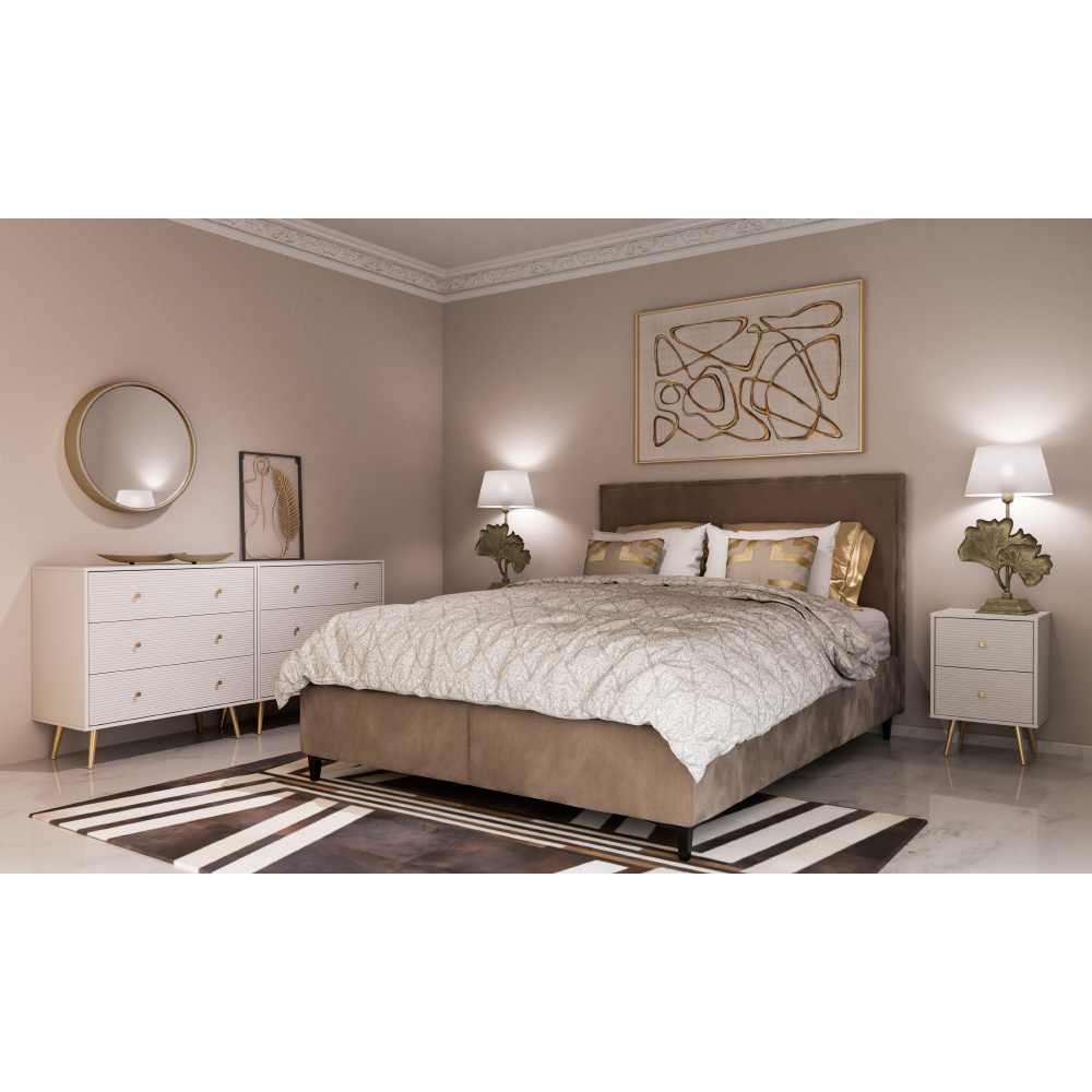 ZIZEL ΣΥΡΤΑΡΙΕΡΑ 3ΣΥΡΤΑΡΙΑ ΛΕΥΚΟ ΜΕ PATTERN ΧΡΥΣΟ 80x40x79 - Image 2