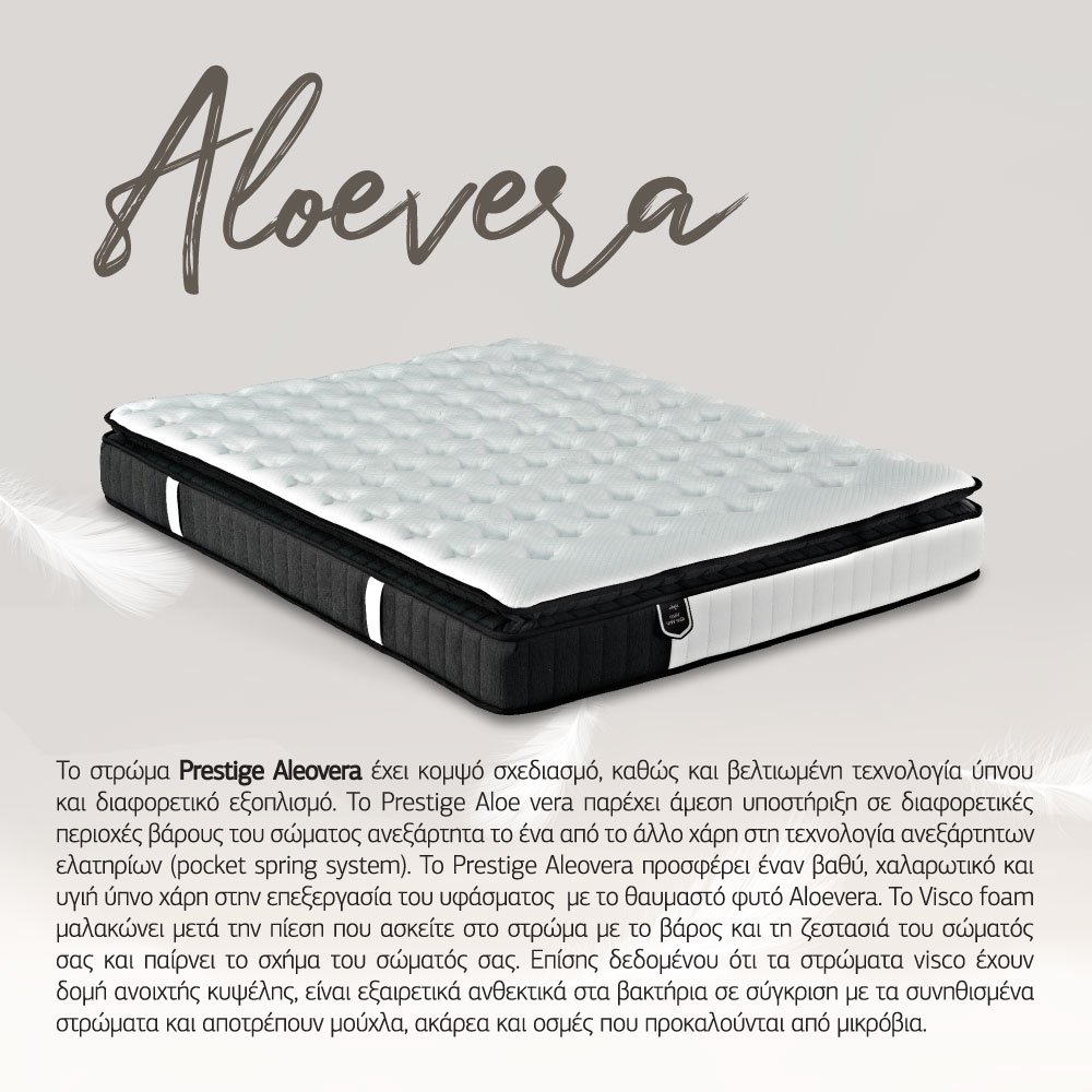 VISCO ALOE VERA ROLL PACK ΣΤΡΩΜΑ 160x200cm ΛΕΥΚΟ ΑΝΘΡΑΚΙ 200x160x31 - Image 2