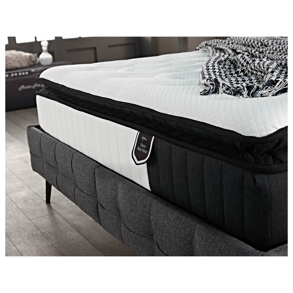 VISCO ALOE VERA ROLL PACK ΣΤΡΩΜΑ 160x200cm ΛΕΥΚΟ ΑΝΘΡΑΚΙ 200x160x31 - Image 5