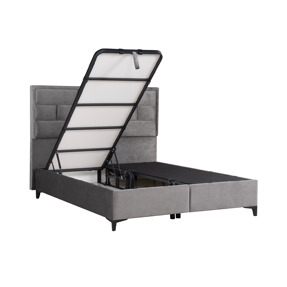 BRICK ΚΡΕΒΑΤΙ ΜΕ ΑΠΟΘΗΚ. ΧΩΡΟ (ΓΙΑ ΣΤΡΩΜΑ 160x200cm) ΓΚΡΙ 07-450 215x165x121 - Image 4