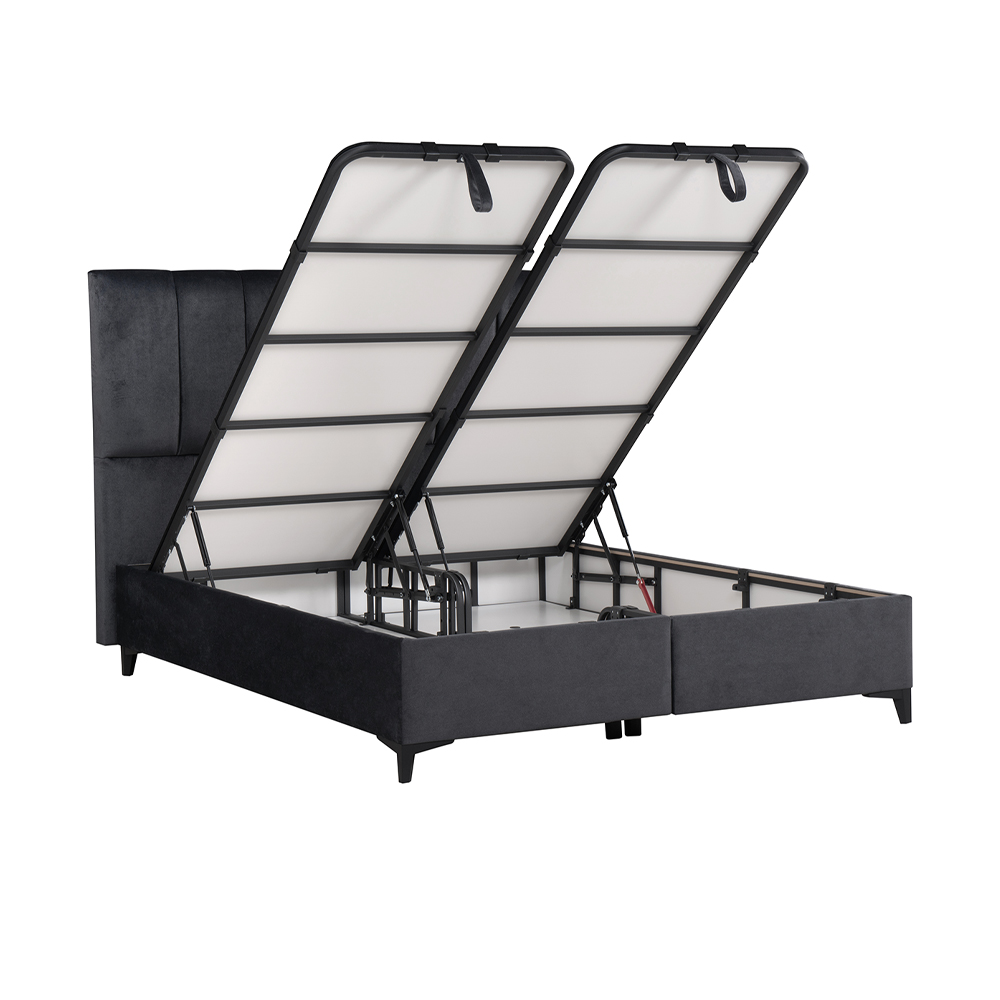 STICKS ΚΡΕΒΑΤΙ ΜΕ ΑΠΟΘΗΚ. ΧΩΡΟ (ΓΙΑ ΣΤΡΩΜΑ 160x200cm) ΓΚΡΙ 26-911 223x166x120 - Image 3