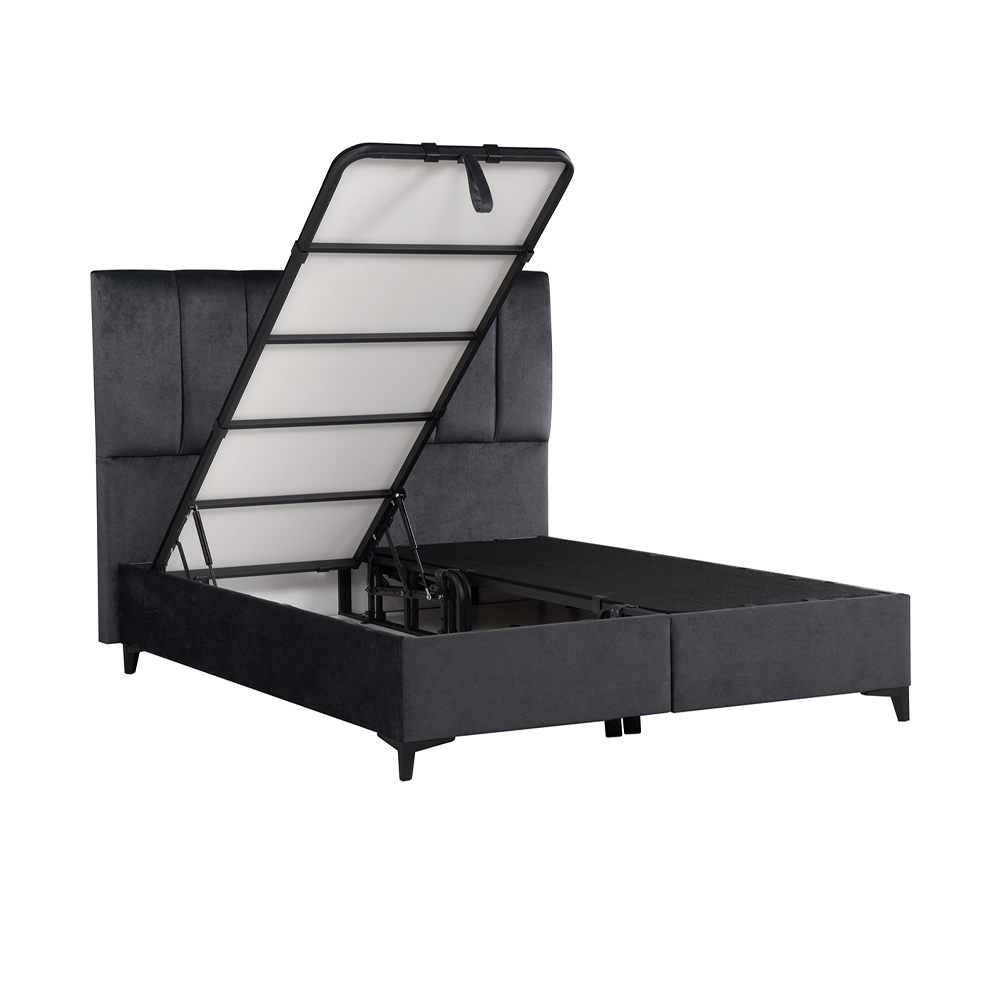 STICKS ΚΡΕΒΑΤΙ ΜΕ ΑΠΟΘΗΚ. ΧΩΡΟ (ΓΙΑ ΣΤΡΩΜΑ 160x200cm) ΓΚΡΙ 26-911 223x166x120 - Image 4